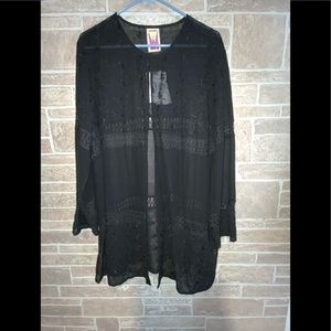 Original Anthony  Black Sheer Plus size duster size 2X.